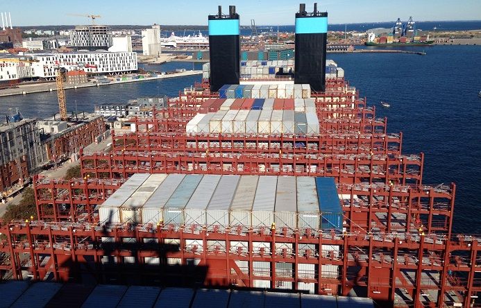 Containers sur un cargo à TangerMed.