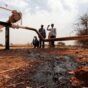 Oil spills onto the ground from an oil well head in South Sudan, March 3, 2012. (Reuters photo)