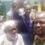 Sudanese soldiers stand with Al-Shayqab villagers about 12 km west of Wad Madani, on September 19, 2024