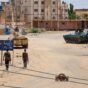 Sudanese army forces in inspect a neighbourhood in Khartoum Bahri