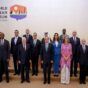 Sudan's Burhan poses with Arab leaders at the World Urban Forum in Cairo on November,