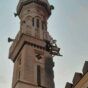 Damaged minaret of the Mosque Alshaikh Alsidiq in Shambat of Khartoum Bahri folowing an army airstrike on December 6, 2024