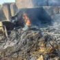 A home engulfed in flames in Zamzam camp after reported shelling by Rapid Support Forces (RSF) on December 10, 2024