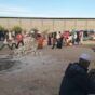 Sudanese refugees shelter in Ajdabiya, Libya near the border