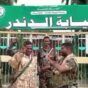 Sudanese soldiers outside the General prosecution office in Al-Dinider on Oct 23, 2024