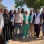 MSF head Stephen Cornish poses with the Sudanese medical workers at at Um Rakuba camp in Gederaf on December 30, 2024