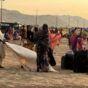 Civilians who fled Al Jazirah camp in the open in the Gedaref state.