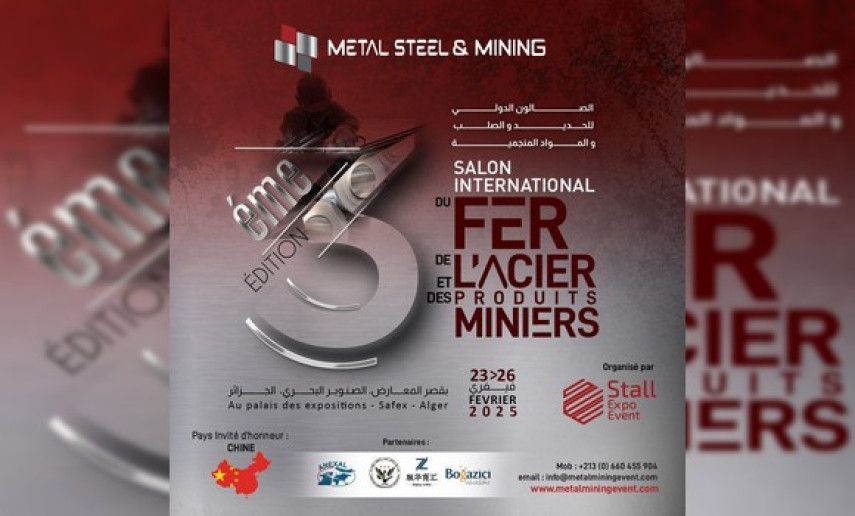 Le 3e Salon international du fer, de l'acier et des produits miniers du 23 au 26 février à Alger