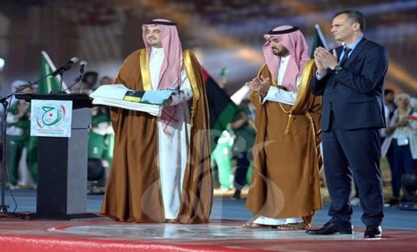 Arab Sports Games 2023: Emir Abdul Aziz Bin Turki Al Faisal receives Games flag