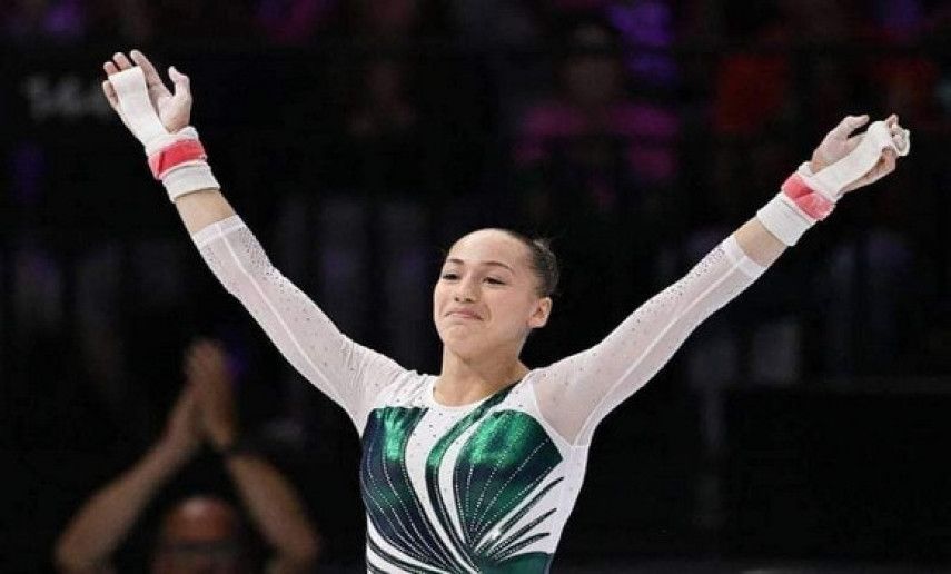 Algerian gymnast Kaylia Nemour takes floor gold at 2024 Doha World Cup