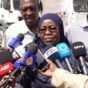 Salwa Adam Bunia speaks to reporters in Port Sudan on October 25, 2024