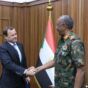 General Abdel Fattah al-Burhan hackes hands with US envoy Tom Perriello in Port Sudan on Nov 18, 2024