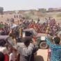 Jubilant residents of Abu Quta welcome the Sudanese army on February 7, 2025.